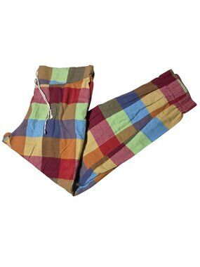 Gap Maternity Pajama Pants Size Medium Plaid Multicolor Drawstring Lounge PJs